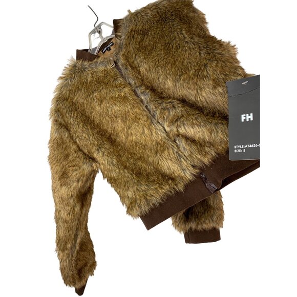 Free Haven Jackets & Blazers - NWT Free Haven Faux Fur Crop Jacket Size S Polyester Brown RII10591